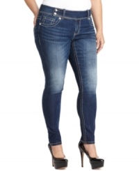 Snag the look of jeans and the comfort of leggings all in one style with Seven7 Jeans' plus size jeggings-- they're must-haves for the season!