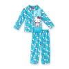 Hello Kitty Toddler Girls 2 Piece Aqua Blue Flannel Pajama Set, Size 2T