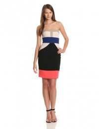 BCBGMAXAZRIA Women's Reese Strapless Color Blocked Dress, Black Combo, 0 BCBGMAXAZRIA Women's Reese Strapless Color Blocked Dress, Black Combo, 0