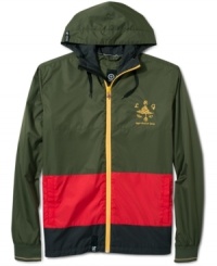 Block that breeze in style with this LRG color block windbreaker. Block that breeze in style with this LRG color block windbreaker.