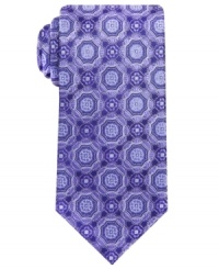 Add a regal touch to amp up any basic dresswear with this patterned tie from Countess Mara.