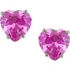 4 Ct Pink Tourmaline Swarovski Elements Heart Shaped Stud Earrings Set in 925 Sterling Silver