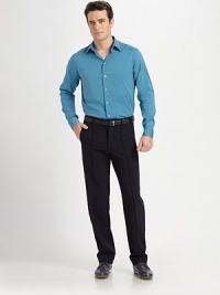 Classic cotton-blend woven in a delightful hue for a look that is refreshingly modern.Button-front76% cotton/21% polyamide/3% elastaneDry cleanImported Classic cotton-blend woven in a delightful hue for a look that is refreshingly modern.Button-front76% cotton/21% polyamide/3% elastaneDry cleanImported