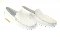 TOD'S Women's Pellame Bruahedbru Leather White Moccasins Sz 35 4BR897 TOD'S Women's Pellame Bruahedbru Leather White Moccasins Sz 35 4BR897