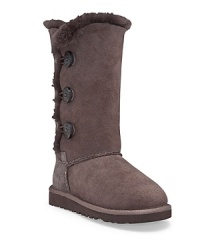 Australia's Bailey Button boot just got a little higher with a triple button embellishment. A versatile boot with a shearling cuff that can be worn up or down for two different looks. Australia's Bailey Button boot just got a little higher with a triple button embellishment. A versatile boot with a shearling cuff that can be worn up or down for two different looks.