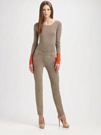 The softest finespun wool, knit in a slim-fitting silhouette and accented by vibrant, colorblock cuffs.Jewel necklineLong sleeves with colorblock cuff detailsWoolHand washImportedModel shown is 5'9½ (176cm) wearing US size 4. The softest finespun wool, knit in a slim-fitting silhouette and accented by vibrant, colorblock cuffs.Jewel necklineLong sleeves with colorblock cuff detailsWoolHand washImportedModel shown is 5'9½ (176cm) wearing US size 4.