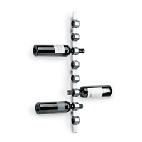 A modern and minimalist linear wine rack saves floor or counter space. A modern and minimalist linear wine rack saves floor or counter space.