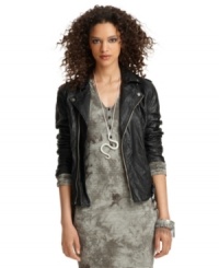Add instant edge to your fall look with this Bar III motorcycle jacket -- a must-have layering piece! Add instant edge to your fall look with this Bar III motorcycle jacket -- a must-have layering piece!