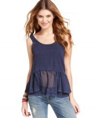 Cute with your favorite jeans, Tommy Girl's tiered-peplum top earns five stars for its effortless and playful style. Cute with your favorite jeans, Tommy Girl's tiered-peplum top earns five stars for its effortless and playful style.