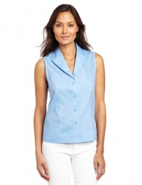 Jones New York Women's Petite Sleeveless Easy Care Blouse, New Blue, 4P Jones New York Women's Petite Sleeveless Easy Care Blouse, New Blue, 4P