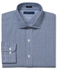 Subtle print adds big visual appeal to this flattering slim-fit Tommy Hilfiger dress shirt. Subtle print adds big visual appeal to this flattering slim-fit Tommy Hilfiger dress shirt.