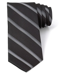 A quick inspection of every man's tie collection should reveal one of these, a classic stripe pattern underscored with tonal highlights, rendered in pure, premium silk. A quick inspection of every man's tie collection should reveal one of these, a classic stripe pattern underscored with tonal highlights, rendered in pure, premium silk.