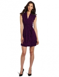 French Connection Women's Paint Splash Jersey Dress, Purple, 2 French Connection Women's Paint Splash Jersey Dress, Purple, 2