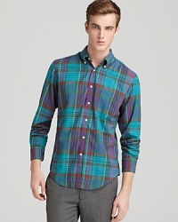 In vibrantly hued madras, GANT Rugger's sport shirt features a classic fit. In vibrantly hued madras, GANT Rugger's sport shirt features a classic fit.