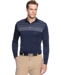 Navigate the course in comfort and style with this striped performance polo shirt from Greg Norman for Tasso Elba featuring PlayDry® technology. Navigate the course in comfort and style with this striped performance polo shirt from Greg Norman for Tasso Elba featuring PlayDry® technology.