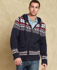 Your typical hoodie gets a not-so-typical seasonal makeover with a great classic pattern from Tommy Hilfiger.