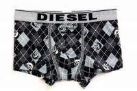 Diesel Men's Underwear UMBX-Kory Black/Grey Argyle Boxers Diesel Men's Underwear UMBX-Kory Black/Grey Argyle Boxers