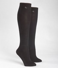 Ralph Lauren Women's Cotton Ribbed Knee Highs 2-Pack, One Size, Black Ralph Lauren Women's Cotton Ribbed Knee Highs 2-Pack, One Size, Black