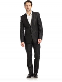 JACKETPeaked lapelTwo-button frontLong sleevesVented back hemAbout 29 from shoulder to hemPANTSFlat frontZip fly with button closureBelt loopsButton back welt pocketsLined in front to the kneeLeg openings, 6½Rise, about 9Inseam, about 35THE MATERIAL35% wool/35% viscose/30% polyesterFully linedCARE & ORIGINDry cleanImported JACKETPeaked lapelTwo-button frontLong sleevesVented back hemAbout 29 from shoulder to hemPANTSFlat frontZip fly with button closureBelt loopsButton back welt pocketsLined in front to the kneeLeg openings, 6½Rise, about 9Inseam, about 35THE MATERIAL35% wool/35% viscose/30% polyesterFully linedCARE & ORIGINDry cleanImported