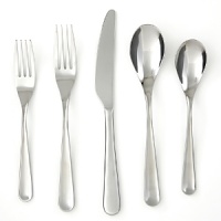 A clean pattern with rounded silhouette has a long almost fluid like look and will be the finishing touch to your table. Features hi-shine mirror finish in a 65 piece assortment from Robert Welch (set includes service for 12 and 5 serving pieces). A clean pattern with rounded silhouette has a long almost fluid like look and will be the finishing touch to your table. Features hi-shine mirror finish in a 65 piece assortment from Robert Welch (set includes service for 12 and 5 serving pieces).