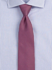 A silk dress essential is patterned with an array of small dots, lending a vibrant, modern update to a wardrobe classic.About 3 wideSilkDry cleanMade in Italy A silk dress essential is patterned with an array of small dots, lending a vibrant, modern update to a wardrobe classic.About 3 wideSilkDry cleanMade in Italy