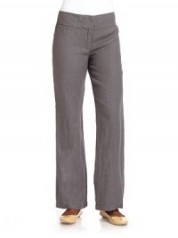 THE LOOKBanded waistFront zip with double hook closureBack dartsTHE FITRise, about 9Inseam, about 32THE MATERIALLinenCARE & ORIGINMachine washImportedModel shown is 5'9½ (176cm) wearing US size 4. THE LOOKBanded waistFront zip with double hook closureBack dartsTHE FITRise, about 9Inseam, about 32THE MATERIALLinenCARE & ORIGINMachine washImportedModel shown is 5'9½ (176cm) wearing US size 4.
