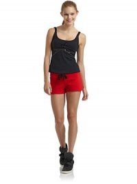 THE LOOKElastic waistband with contrast drawstringGeometric leather appliqué on side hip with stud accentsRaw edge hemSmall logo patch at back waistTHE FITRise, about 8Inseam, about 1½THE MATERIALCotton/polyesterAppliqué: cowhideCARE & ORIGINHand washImportedModel shown is 5'10 (172½cm) wearing US size Small. THE LOOKElastic waistband with contrast drawstringGeometric leather appliqué on side hip with stud accentsRaw edge hemSmall logo patch at back waistTHE FITRise, about 8Inseam, about 1½THE MATERIALCotton/polyesterAppliqué: cowhideCARE & ORIGINHand washImportedModel shown is 5'10 (172½cm) wearing US size Small.