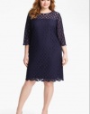 Adrianna Papell Polka Dot Lace Dress (Plus Size)