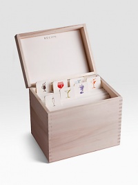 From martinis to mojitos, here's the perfect place for a beloved bartender to keep recipes for classic -- or not-so-classic -- libations. This charming wood box is gold-stamped with a martini shaker motif and is filled with creamy, cotton recipe cards to keep recipes at hand and keep the party going. From martinis to mojitos, here's the perfect place for a beloved bartender to keep recipes for classic -- or not-so-classic -- libations. This charming wood box is gold-stamped with a martini shaker motif and is filled with creamy, cotton recipe cards to keep recipes at hand and keep the party going.