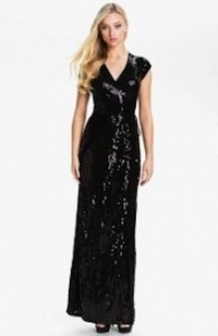 Michael Kors Dress, Cap-sleeve Sequin Faux-wrap Michael Kors Dress, Cap-sleeve Sequin Faux-wrap
