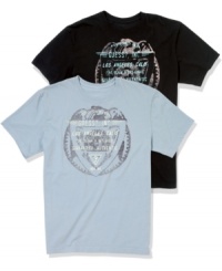 Wear your crest proudly with this cool graphic tee from Guess.