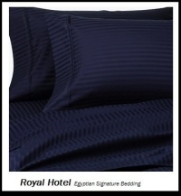 Royal Hotel's Striped Navy 1200-Thread-Count 3pc Twin-Extra-Long Bed Sheet Set 100-Percent Egyptian Cotton, Sateen Striped, Deep Pocket, 1200 TC Royal Hotel's Striped Navy 1200-Thread-Count 3pc Twin-Extra-Long Bed Sheet Set 100-Percent Egyptian Cotton, Sateen Striped, Deep Pocket, 1200 TC