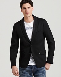 Complete your look with a handsome sport coat from Diesel, tailored with a two-button front and a notch collar. Pair with jeans and an oxford for classic appeal. Complete your look with a handsome sport coat from Diesel, tailored with a two-button front and a notch collar. Pair with jeans and an oxford for classic appeal.