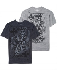 Change your t-shirt and your attitude with this pale fleshless King of Clubs graphic t-shirt by Ecko Unltd. Change your t-shirt and your attitude with this pale fleshless King of Clubs graphic t-shirt by Ecko Unltd.