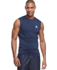 Powerful performance. Stay at the top of your game in this specially-designed lightweight fitted t-shirt with Climalite technology from adidas. Powerful performance. Stay at the top of your game in this specially-designed lightweight fitted t-shirt with Climalite technology from adidas.