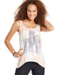 From the soft rainbow of stripes to the high-low style, an abundance of cute details make this tank top from Pretty Rebellious essential to your wardrobe! From the soft rainbow of stripes to the high-low style, an abundance of cute details make this tank top from Pretty Rebellious essential to your wardrobe!