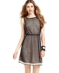 Flaunting an open-knit overlay and a pretty, crochet-knit hem, American Rag's sleeveless dress is the sweetest style for day. Flaunting an open-knit overlay and a pretty, crochet-knit hem, American Rag's sleeveless dress is the sweetest style for day.
