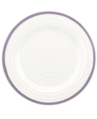 Distinctly ribbed Sophie Conran dinnerware sets your table with the charm of traditional hand-thrown pottery, but the durability of contemporary Portmeirion porcelain. Mix the banded Carnivale salad plate with solid mulberry pieces.