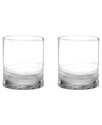 An everyday luxury, Wave double old-fashioned glasses shine in stunning mouth-blown crystal. Organic shaping and hand-carved detail distinguish a modern silhouette with the effortless polish of Donna Karan by Lenox. An everyday luxury, Wave double old-fashioned glasses shine in stunning mouth-blown crystal. Organic shaping and hand-carved detail distinguish a modern silhouette with the effortless polish of Donna Karan by Lenox.