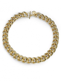 THE LOOKOversized links18k electroplated goldToggle clasp with logo charmTHE MEASUREMENTLength, about 19ORIGINMade in Italy THE LOOKOversized links18k electroplated goldToggle clasp with logo charmTHE MEASUREMENTLength, about 19ORIGINMade in Italy