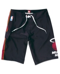 Miami Heat fans, show your support in style with these Quiksilver NBA board shorts. Miami Heat fans, show your support in style with these Quiksilver NBA board shorts.