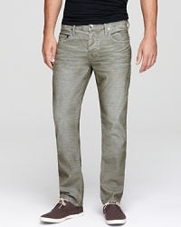 Slim and straight through the hip and thigh, these cord jeans diversify your denim portfolio with cool color and rugged appeal. Slim and straight through the hip and thigh, these cord jeans diversify your denim portfolio with cool color and rugged appeal.