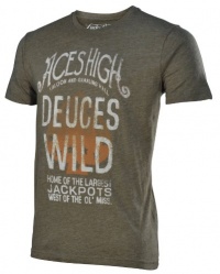 Lucky Brand Jeans Men's Aces High Deuces Wild Shirt-Green Lucky Brand Jeans Men's Aces High Deuces Wild Shirt-Green
