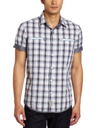 Calvin Klein Jeans Men's Pacific Seersucker Plaid Short Sleeve Buttondown Shirt Calvin Klein Jeans Men's Pacific Seersucker Plaid Short Sleeve Buttondown Shirt