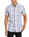 Nautica Men's Short Sleeve Open Madras Plaid Woven