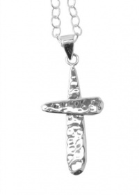 Barse Sterling Silver Hammered Cross Necklace