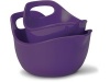 Rachael Ray Stoneware Serving and Mixing Bowl Set, 1-Quart and 2-Quart, Purple