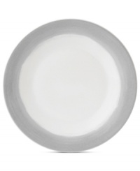 Effortlessly chic, the Simplicity Ombre dinner plate by Vera Wang Wedgwood features a soft band of gray in casual white porcelain. Effortlessly chic, the Simplicity Ombre dinner plate by Vera Wang Wedgwood features a soft band of gray in casual white porcelain.