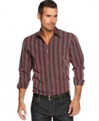 Step up your everyday style with stripes and this Via Europa shirt. Step up your everyday style with stripes and this Via Europa shirt.