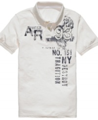 American Rag brings the collegiate cool to your wardrobe with their remix on a classic polo shirt. American Rag brings the collegiate cool to your wardrobe with their remix on a classic polo shirt.